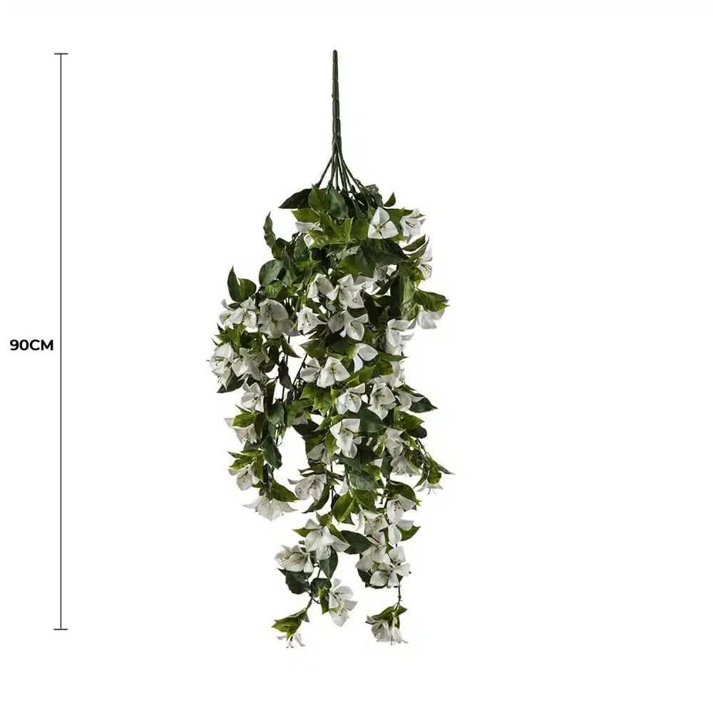 Hanging White Artificial Bougainvillea Plant UV Resistant 90cm V637-DP1005618