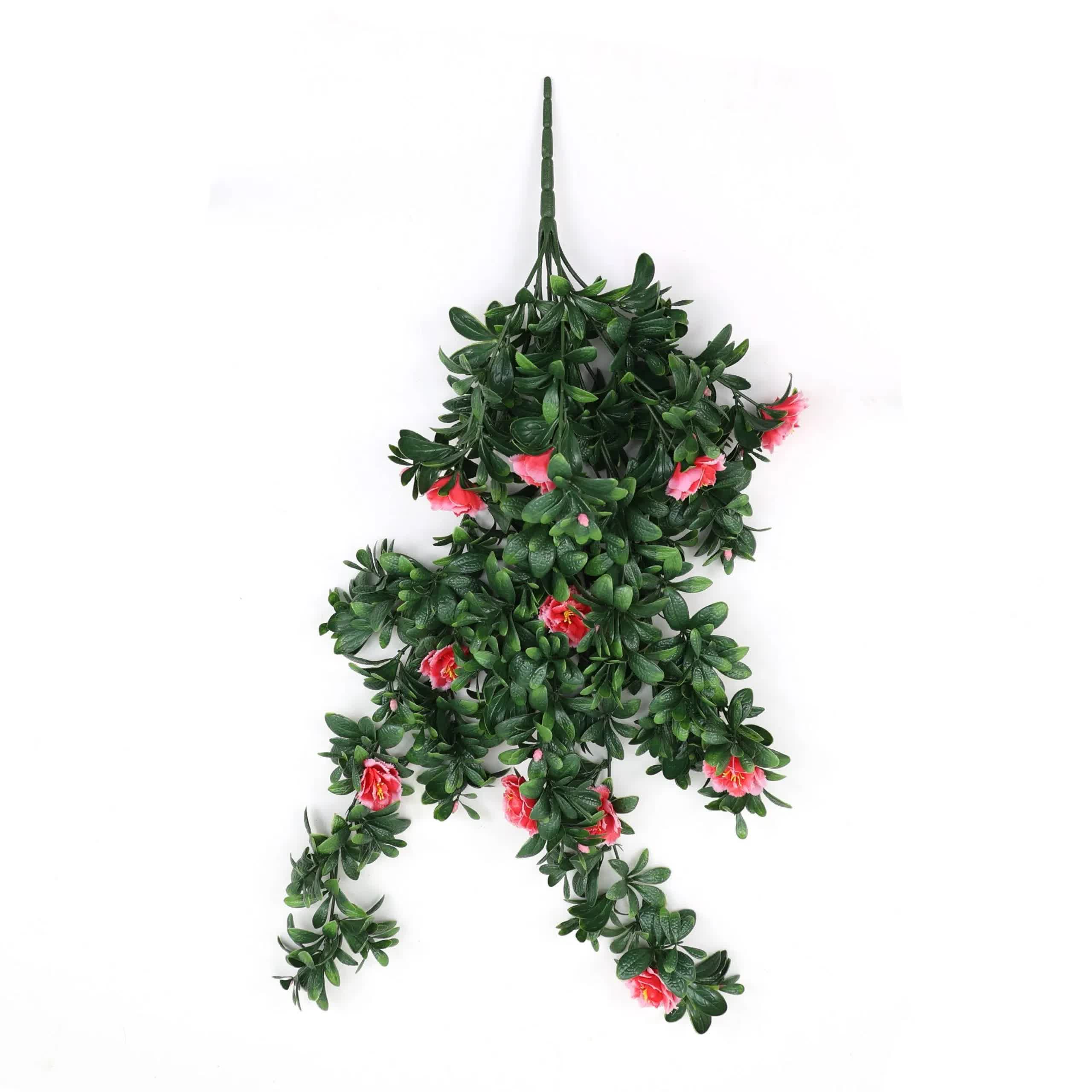 Hanging Pink Rose Stem UV Resistant 85cm V637-DP1005880