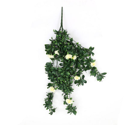Hanging White Rose Stem UV Resistant 85cm V637-DP1005888