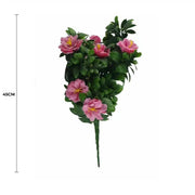 Premium Artificial Pink Rose Bunch UV Resistant 45cm V637-DP1005892