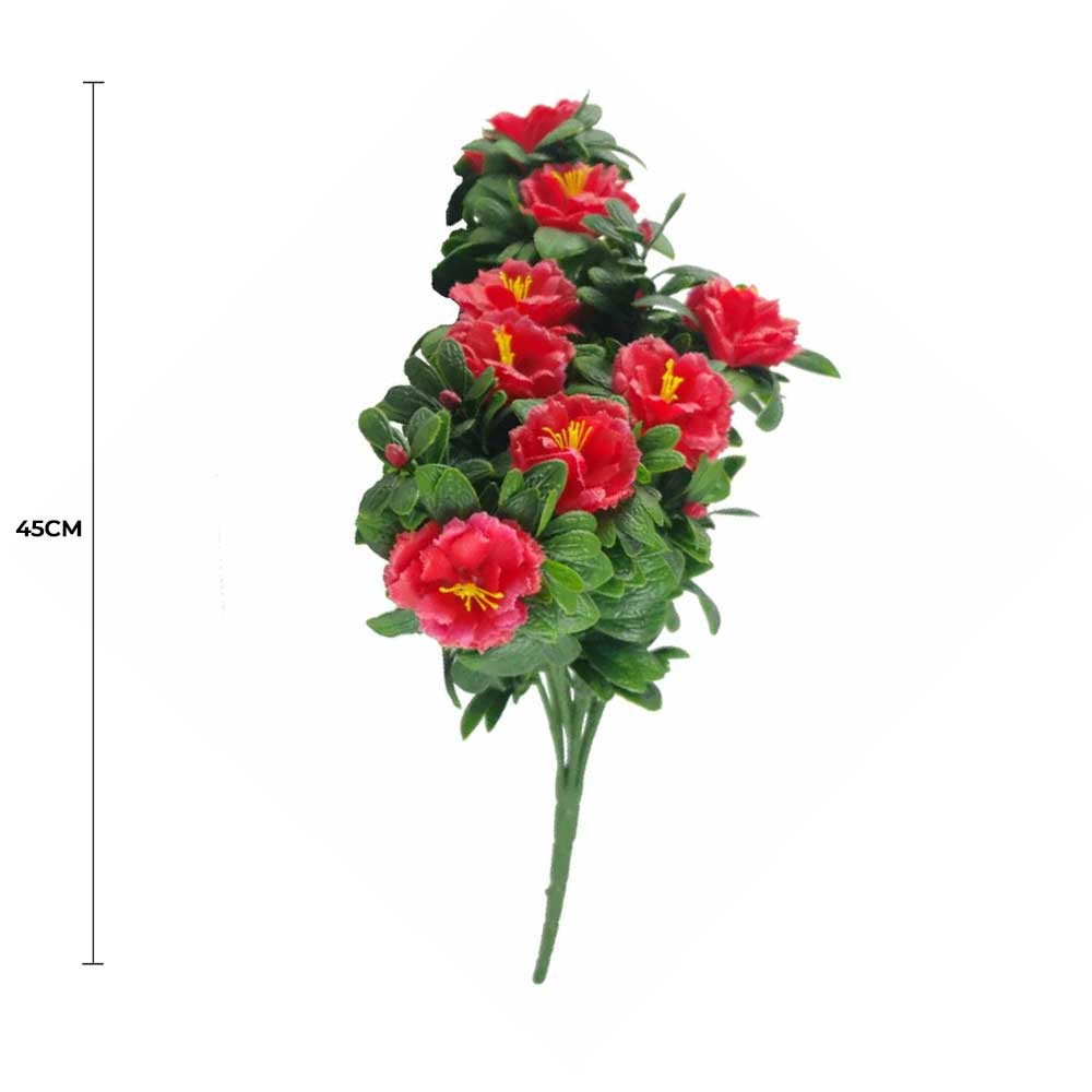 Premium Artificial Red Rose Bunch UV Resistant 45cm V637-DP1005893