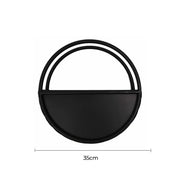 Premium Floating Half Moon / Semi Circle Metal Wall Planter | Onyx Black 35cm V637-DP10089