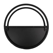 Premium Floating Half Moon / Semi Circle Metal Wall Planter | Onyx Black 35cm V637-DP10089