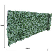 Artificial Ivy Leaf Hedging & Privacy Screen (Shade Cloth Backing Fake Ivy) 3m X 1m Roll V637-DP1008977