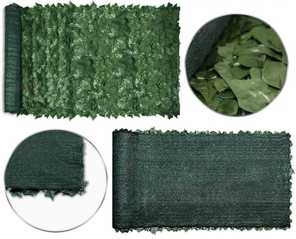 Artificial Ivy Leaf Hedging & Privacy Screen (Shade Cloth Backing Fake Ivy) 3m X 1m Roll V637-DP1008977