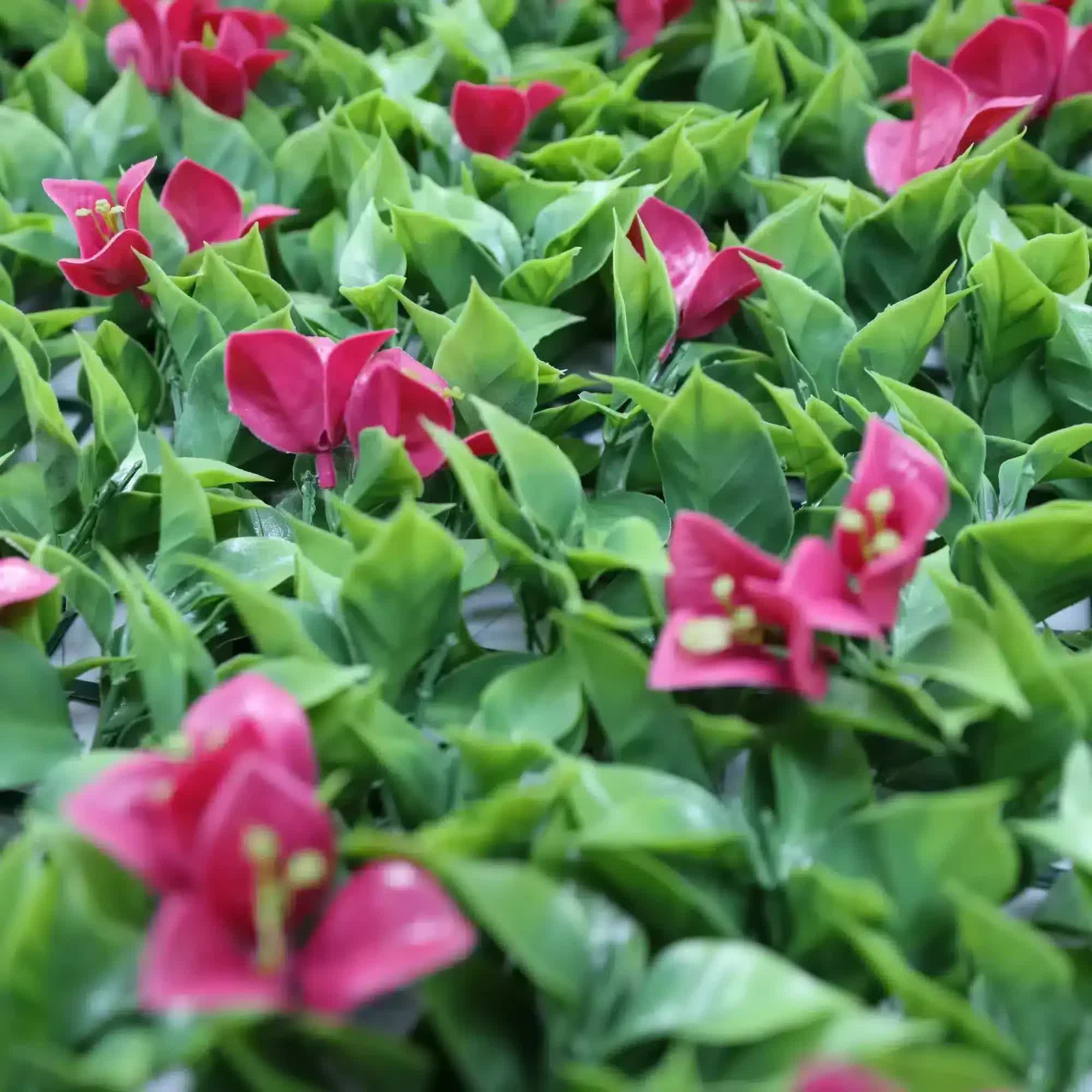 Luxury Flowering Pink Vertical Garden / Green Wall UV Resistant 1m X 1m V637-DP1009821