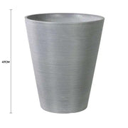 Decorative Textured Round Grey Planter 47cm V637-DP10100385