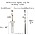 5mm x 25mm Nylon Plug (Masonry Surfaces) - 100 Pieces V637-DP1012511