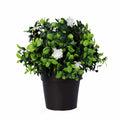 Small Potted Artificial Flowering Boxwood Plant UV Resistant 20cm V637-DP1013090