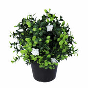 Small Potted Artificial Flowering Boxwood Plant UV Resistant 20cm V637-DP1013090