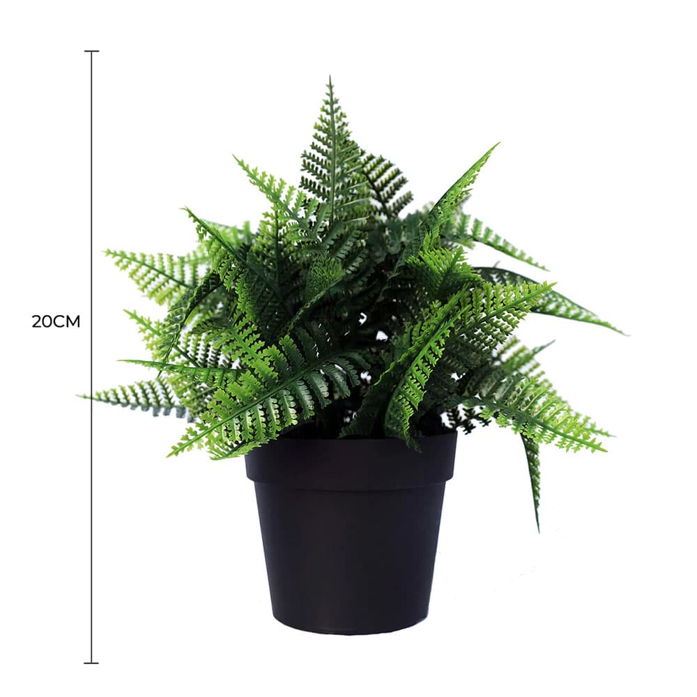 Small Potted Artificial Persa Boston Fern Plant UV Resistant 20cm V637-DP1013092