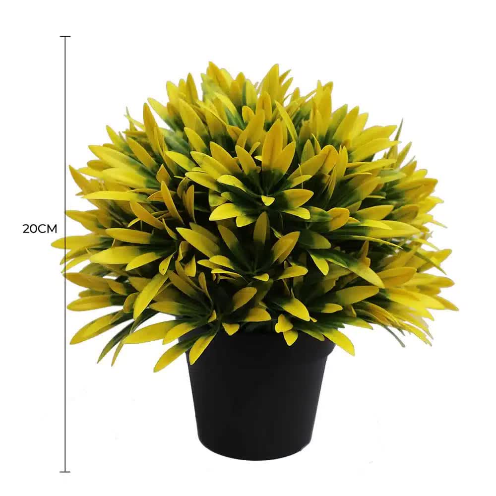 Small Potted Artificial Decorative Yellow Lily Plant UV Resistant 20cm V637-DP1013096