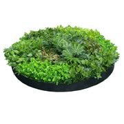 Artificial Green Wall Disc Art 150cm Mixed Ivy and Philodendron (Onyx Black) V637-DP1013968B