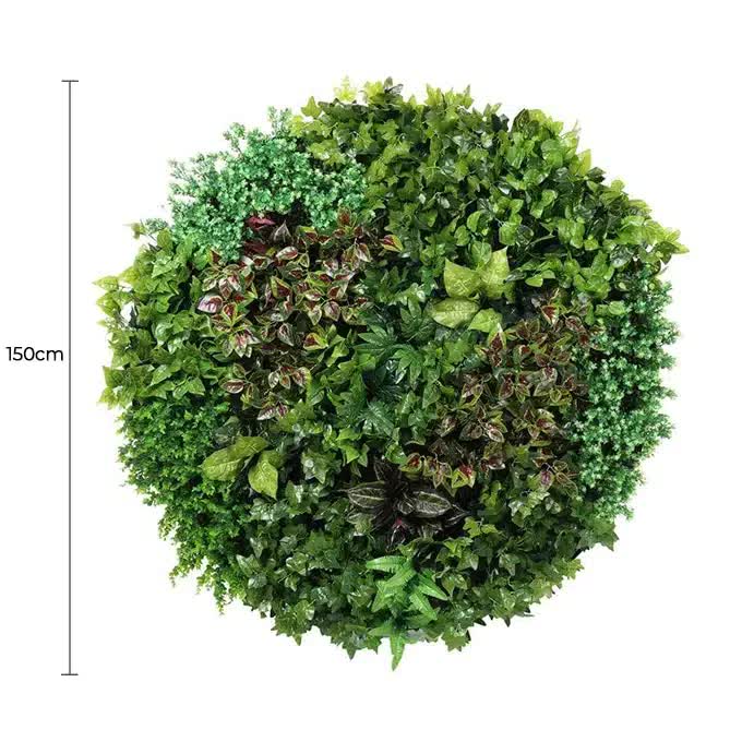 Artificial Green Wall Disc Art 150cm Dense Green Sensation (Onyx Black) V637-DP1013972B