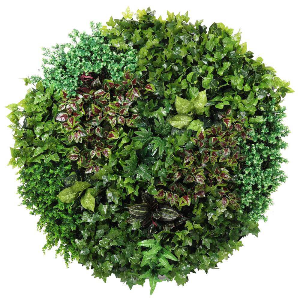 Artificial Green Wall Disc Art 150cm Dense Green Sensation (Fresh White) V637-DP1013972W