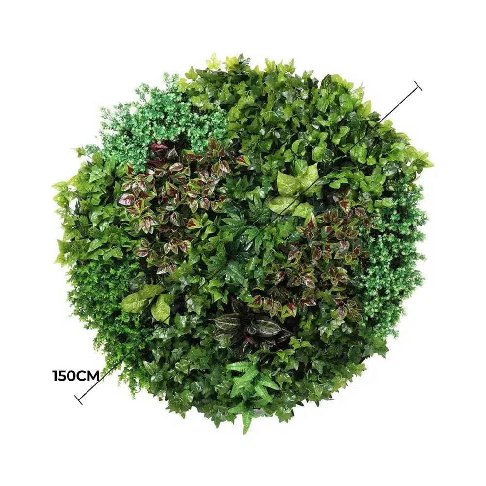Artificial Green Wall Disc Art 150cm Dense Green Sensation (Fresh White) V637-DP1013972W