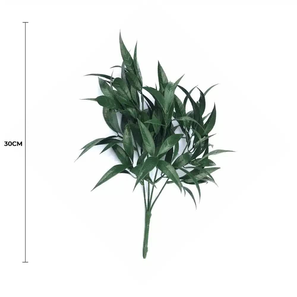 Dark Green Tipped Willow Oak Stem UV Resistant 30cm V637-DP1018073