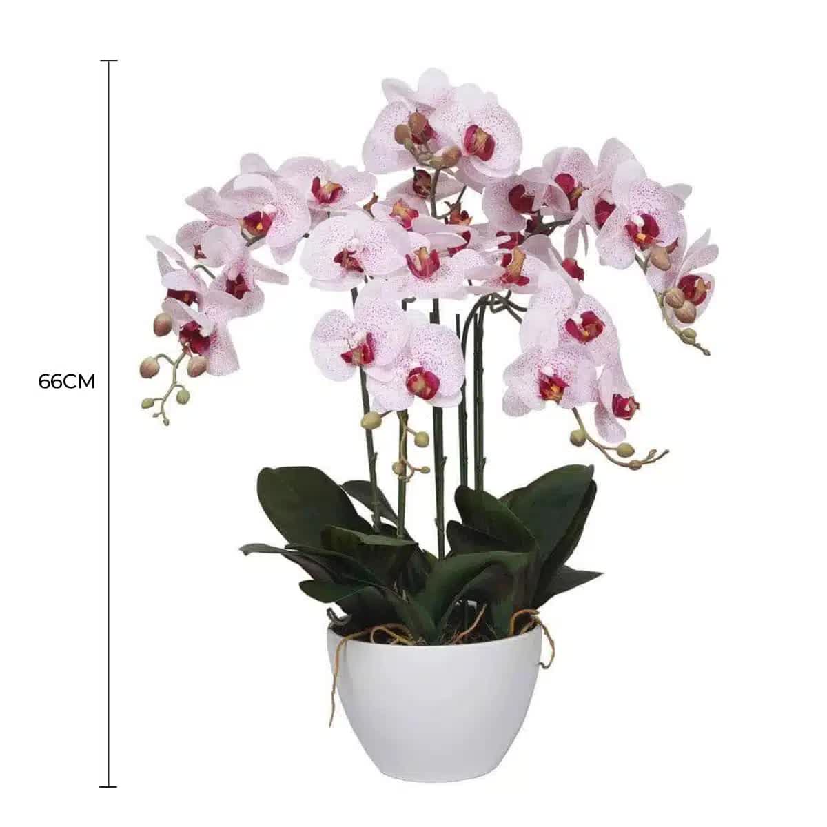 66cm Multi Stem Butterfly Artificial Potted Orchid With Pink Flowers V637-DP1018518