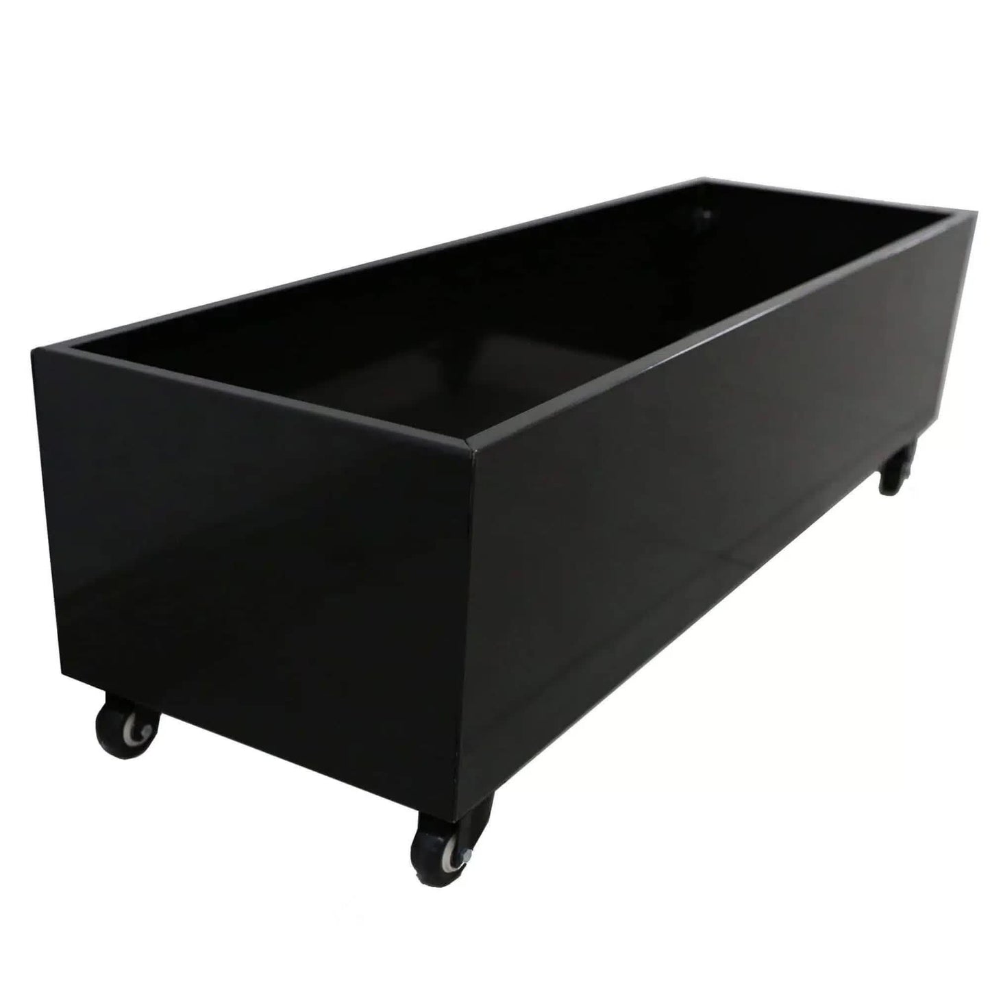 Black Metal Planter Medium + Wheels V637-DP10187880