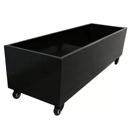 Black Metal Planter Medium + Wheels V637-DP10187880