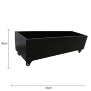 Black Metal Planter Medium + Wheels V637-DP10187880