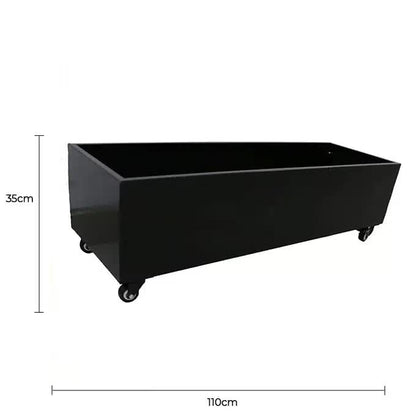 Black Metal Planter Medium + Wheels V637-DP10187880