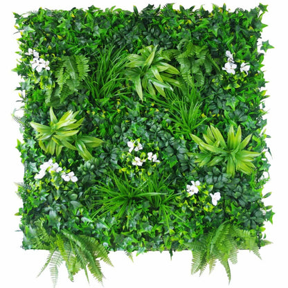 Luxury Snowy White Vertical Garden / Green Wall UV Resistant 100cm x 100cm V637-DP1019049