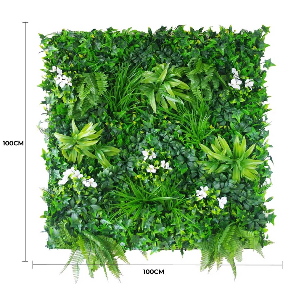 Luxury Snowy White Vertical Garden / Green Wall UV Resistant 100cm x 100cm V637-DP1019049
