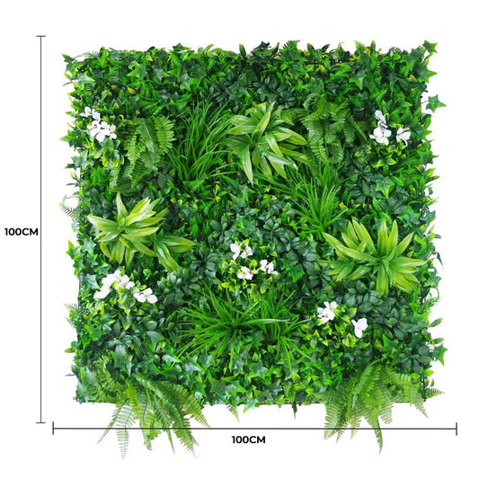 Luxury Snowy White Vertical Garden / Green Wall UV Resistant 100cm x 100cm V637-DP1019049