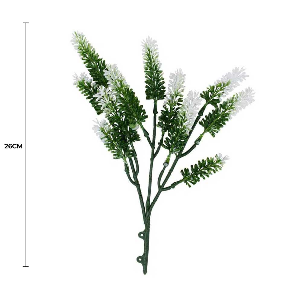 Small White Artificial Lavender Stem UV Resistant 26cm V637-DP1020719
