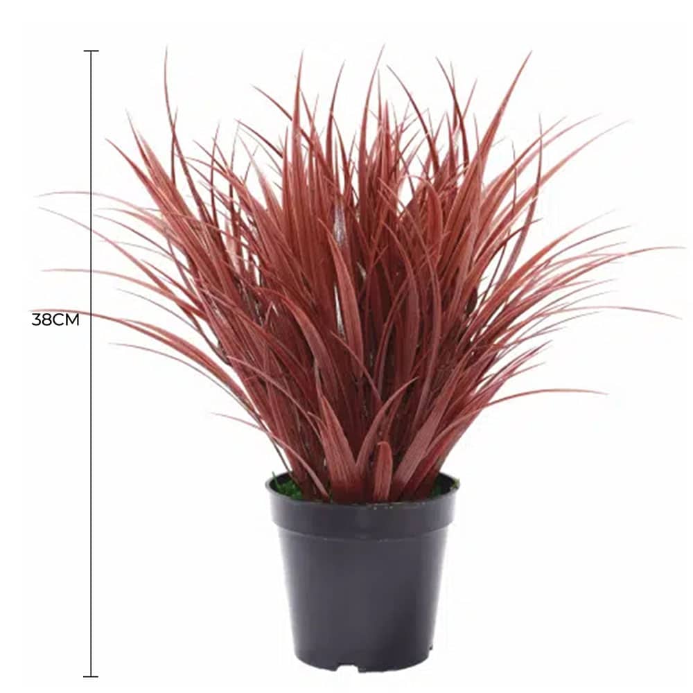 Artificial Ornamental Potted Dense Burgundy Grass UV Resistant 38cm V637-DP1043014