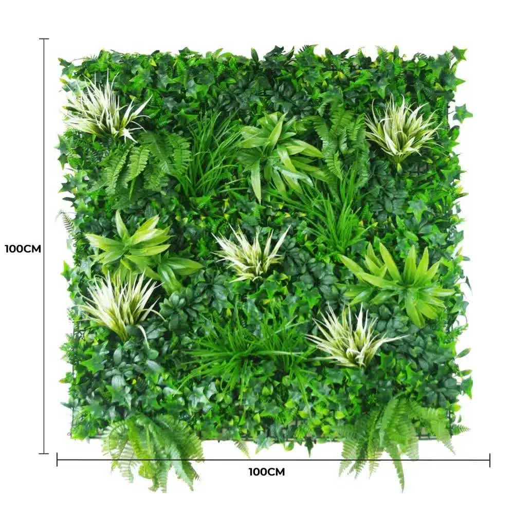 White Grassy Greenery Vertical Garden / Green Wall UV Resistant 100cm x 100cm V637-DP1070228