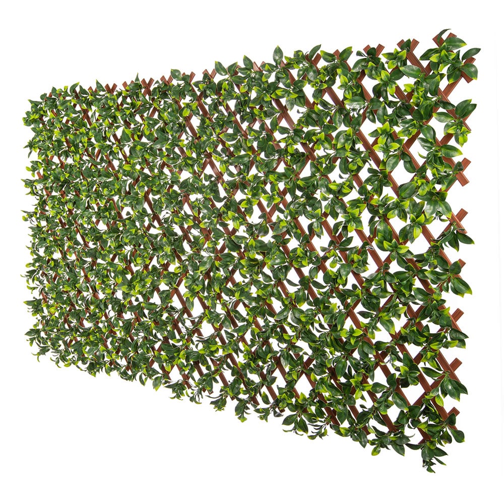 Premium Jasmine Artificial Hedge Extendable Trellis / Screen 2 Meter By 1 Meter UV Resistant (PVC) V637-DP10786514
