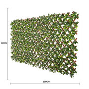 Premium Jasmine Artificial Hedge Extendable Trellis / Screen 2 Meter By 1 Meter UV Resistant (PVC) V637-DP10786514