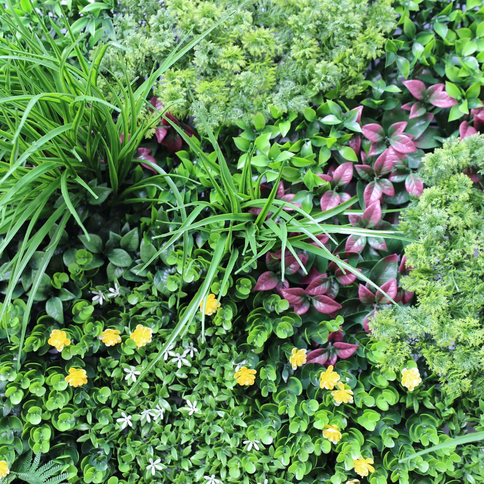 Luxury Country Fern Recycled Vertical Garden / Green Wall UV Resistant 100cm X 100cm V637-DP1097773-1