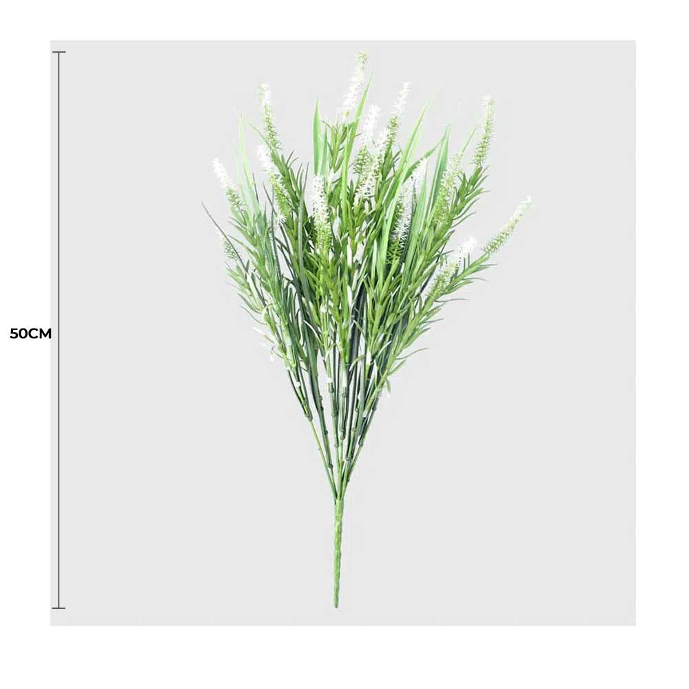 Long Artificial Lavender Stem (White) 50cm UV Resistant V637-DP1140210