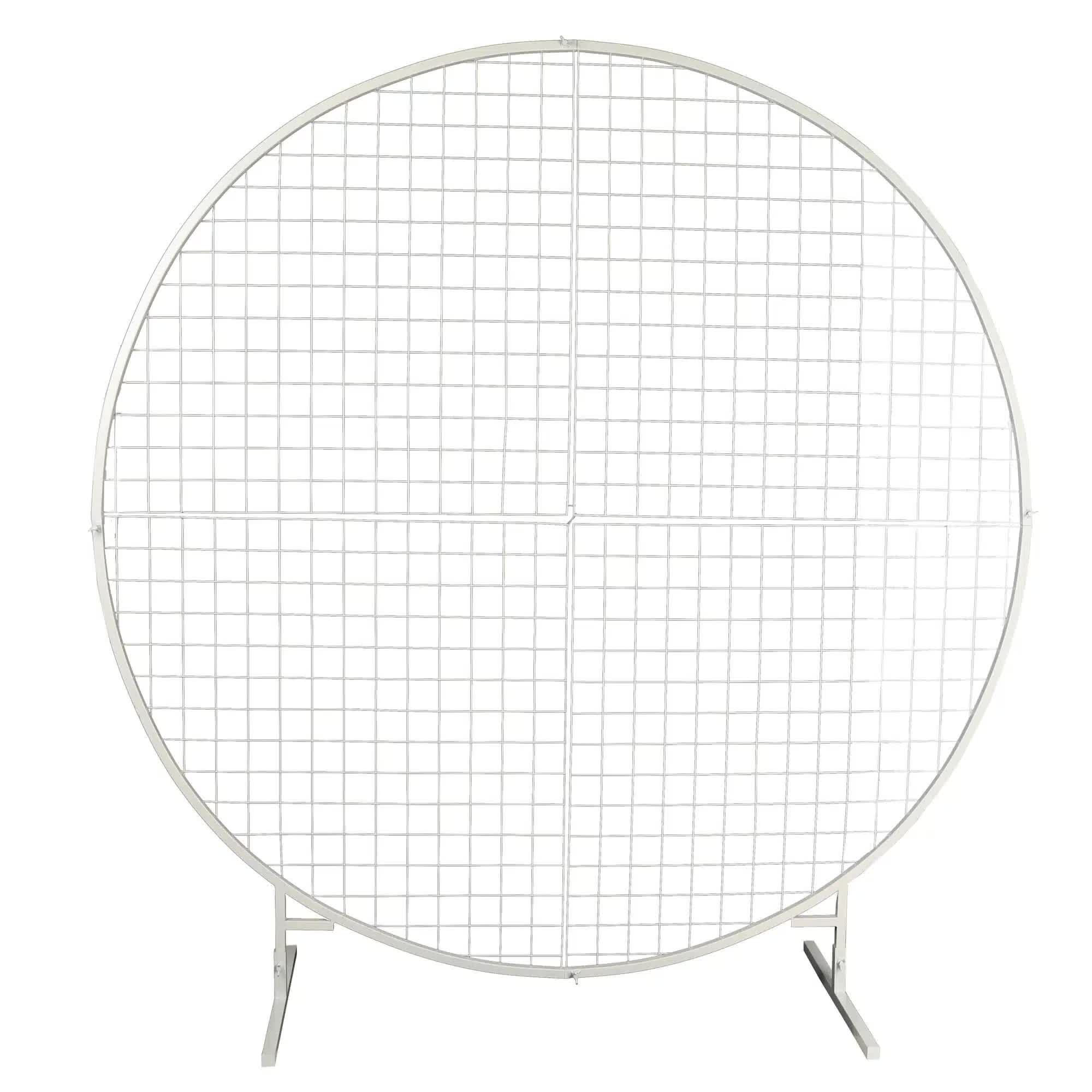 Sturdy Circular Flower Wall / Event Stand 200cm Diameter (White Frame) V637-DP1140700W