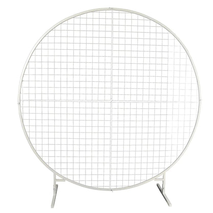 Sturdy Circular Flower Wall / Event Stand 200cm Diameter (White Frame) V637-DP1140700W