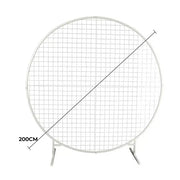 Sturdy Circular Flower Wall / Event Stand 200cm Diameter (White Frame) V637-DP1140700W