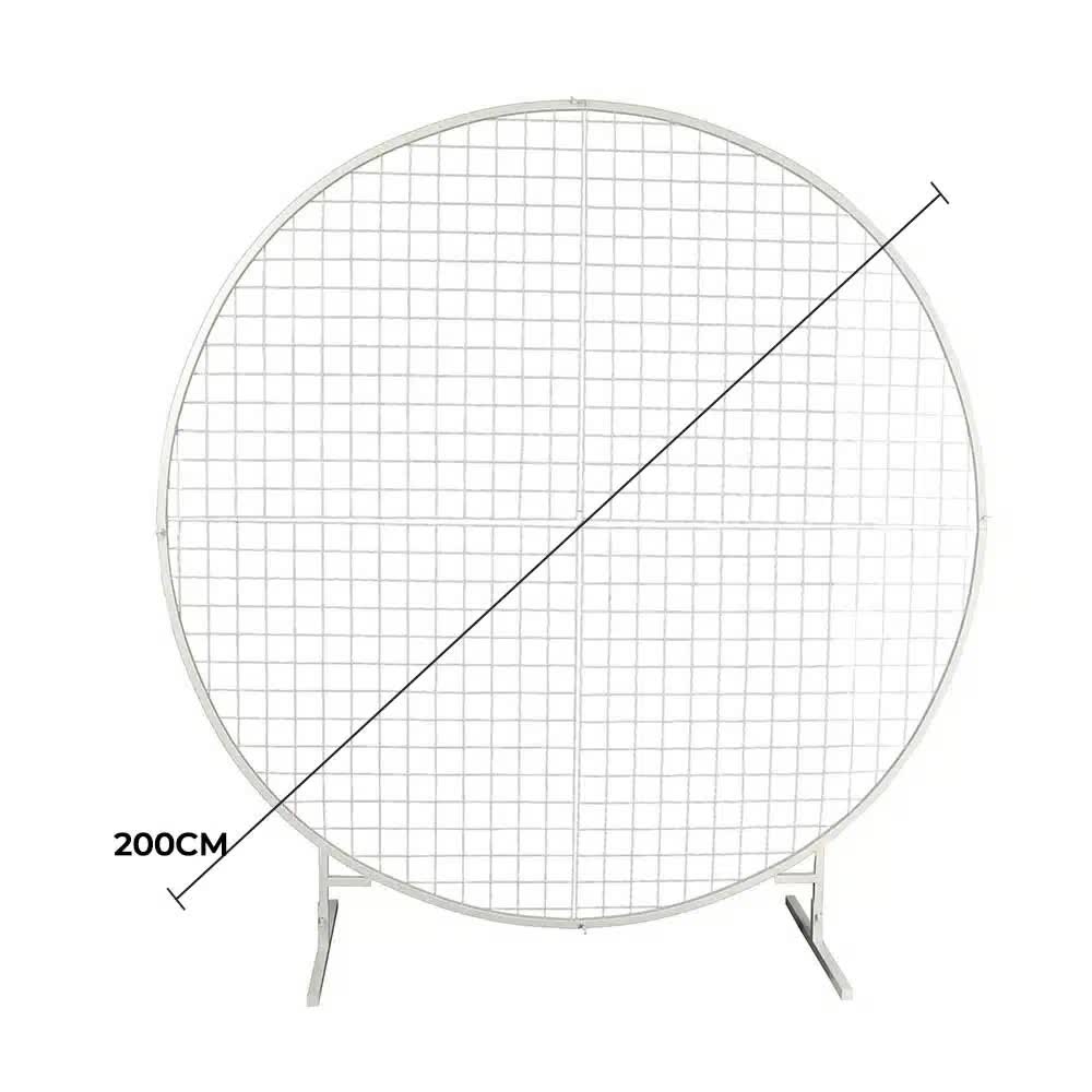 Sturdy Circular Flower Wall / Event Stand 200cm Diameter (White Frame) V637-DP1140700W