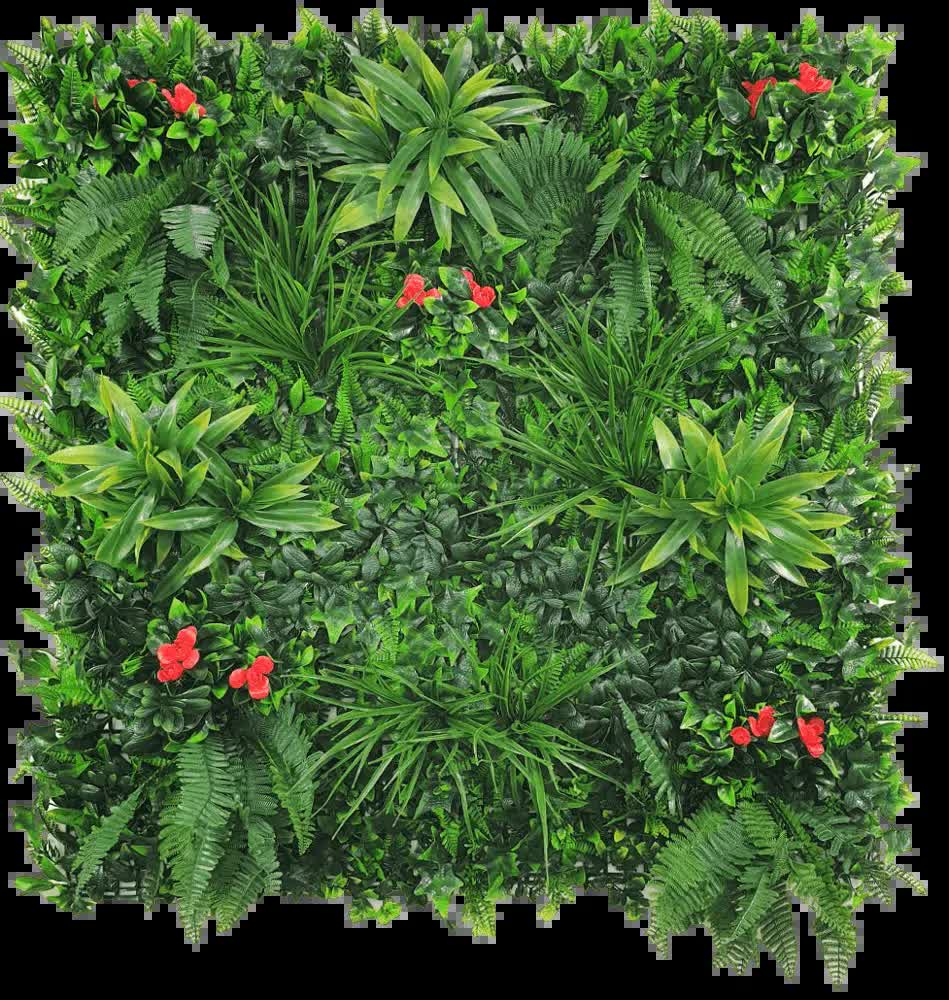 Elegant Red Rose Vertical Garden / Green Wall UV Resistant Sample V637-DP1156304