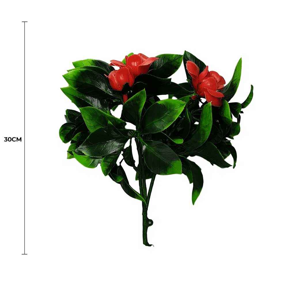 Flowering Red Rose Stem UV Resistant 30cm V637-DP1156488