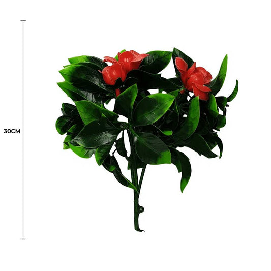 Flowering Red Rose Stem UV Resistant 30cm V637-DP1156488