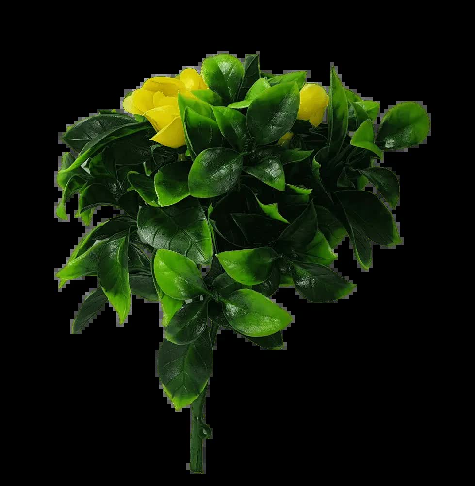 Flowering Yellow Rose Stem UV Resistant 30cm V637-DP1156492