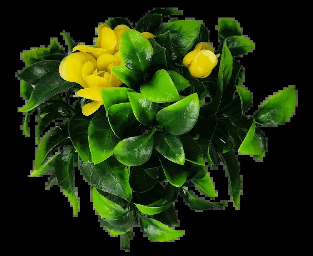 Flowering Yellow Rose Stem UV Resistant 30cm V637-DP1156492