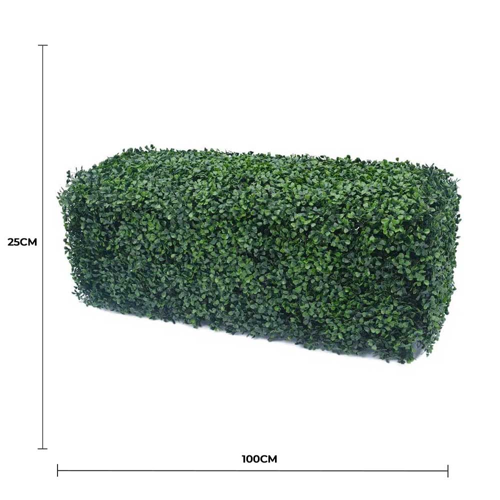 Portable Boxwood Hedge UV Resistant 25cm High 100cm Long V637-DP1157825
