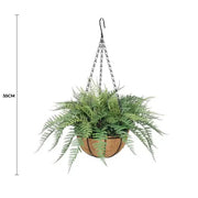 Artificial Potted Fern Hanging Basket (Fresh Green) UV Resistant 55cm V637-DP1159658