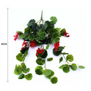 Artificial Geranium Hanging Bush with Red Flowers 60cm V637-DP1165190