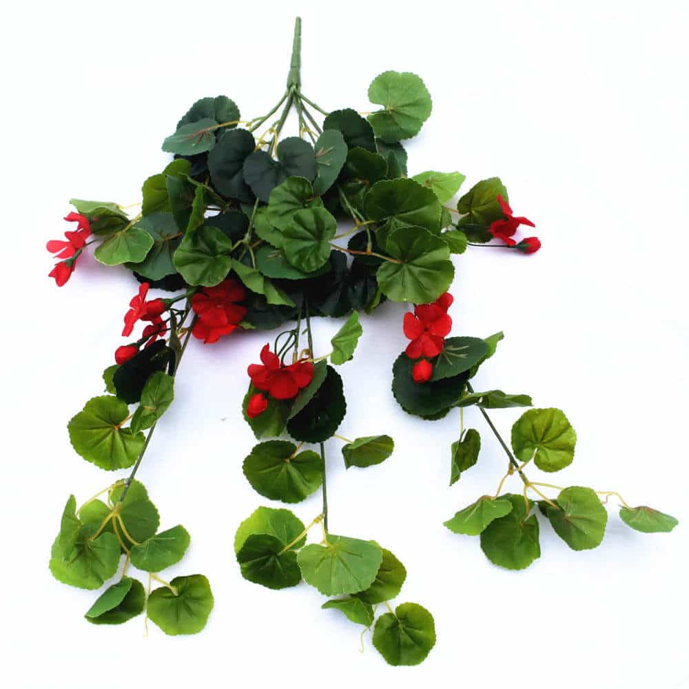 Artificial Geranium Hanging Bush with Red Flowers 60cm V637-DP1165190