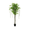 Flowering Artificial Wisteria with White Flowers 180cm V637-DP1166618N